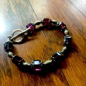 Stunning deep purple & silver bracelet
